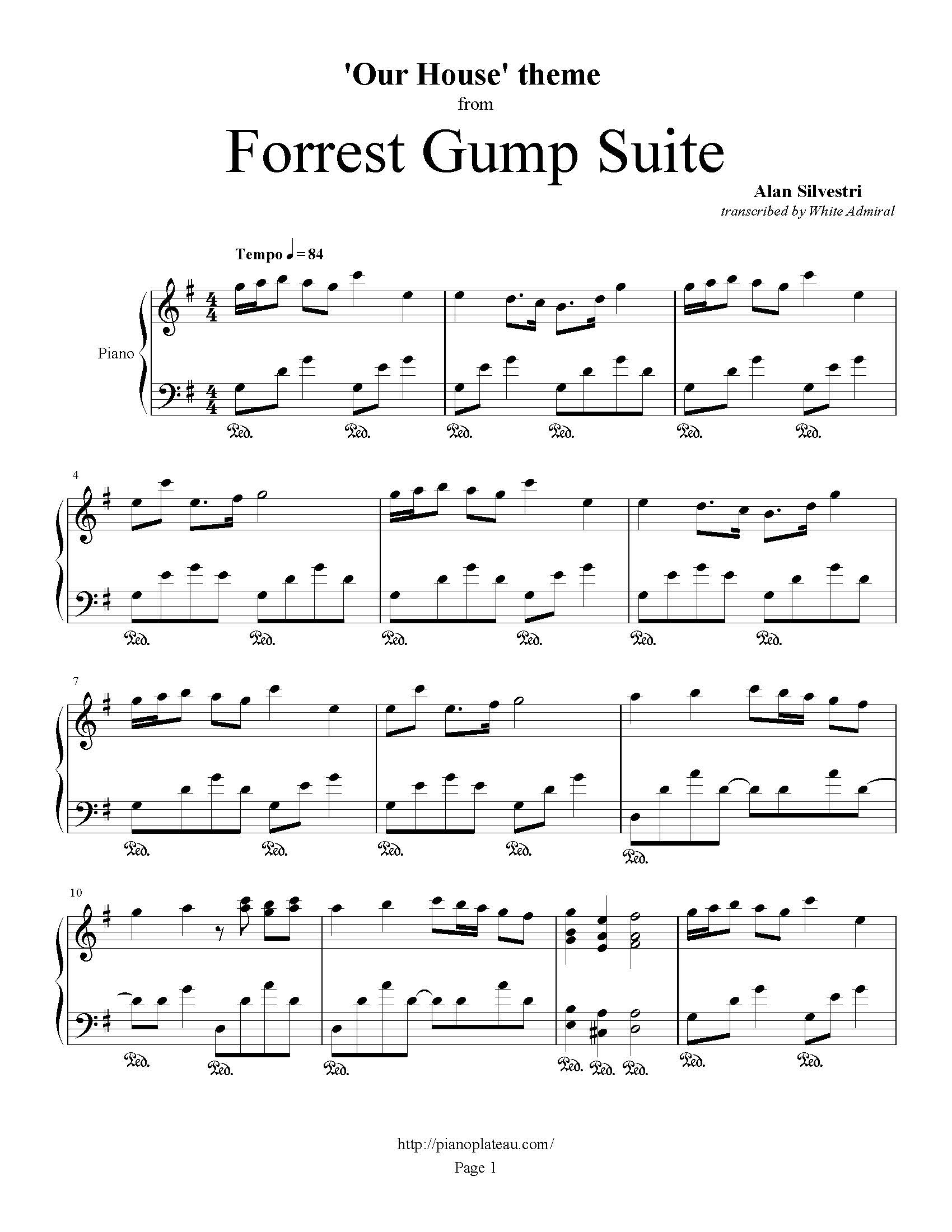 Forrest Gump Suite - Our House Theme | True Piano Transcriptions